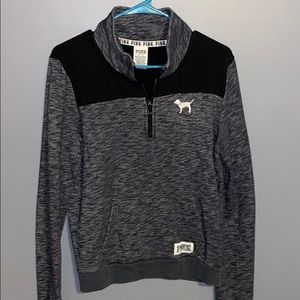 VS Pink- Dark Grey Quarter Zip Hoodie
